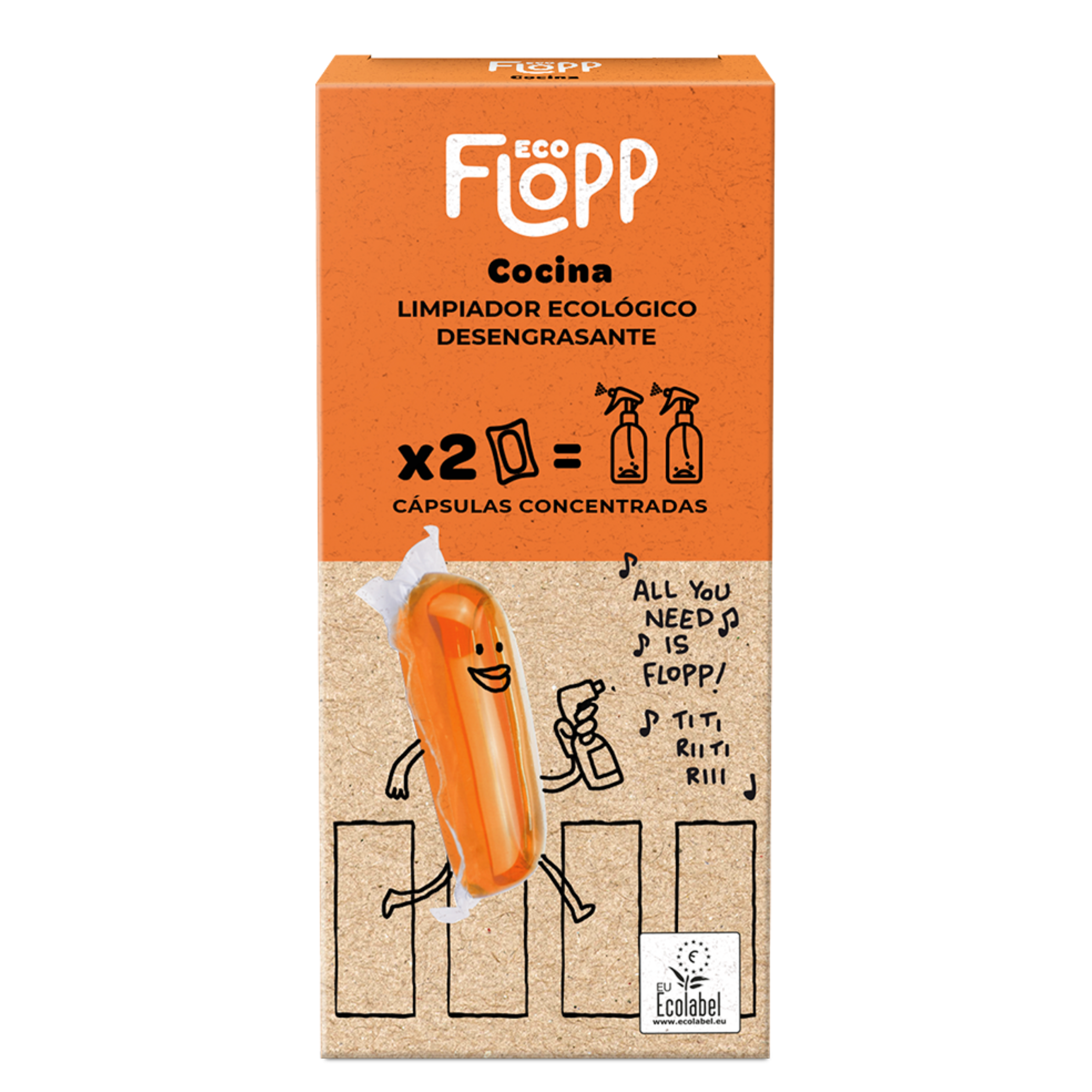 FLOPP ECO Desengrasante para Cocina - 2 cápsulas