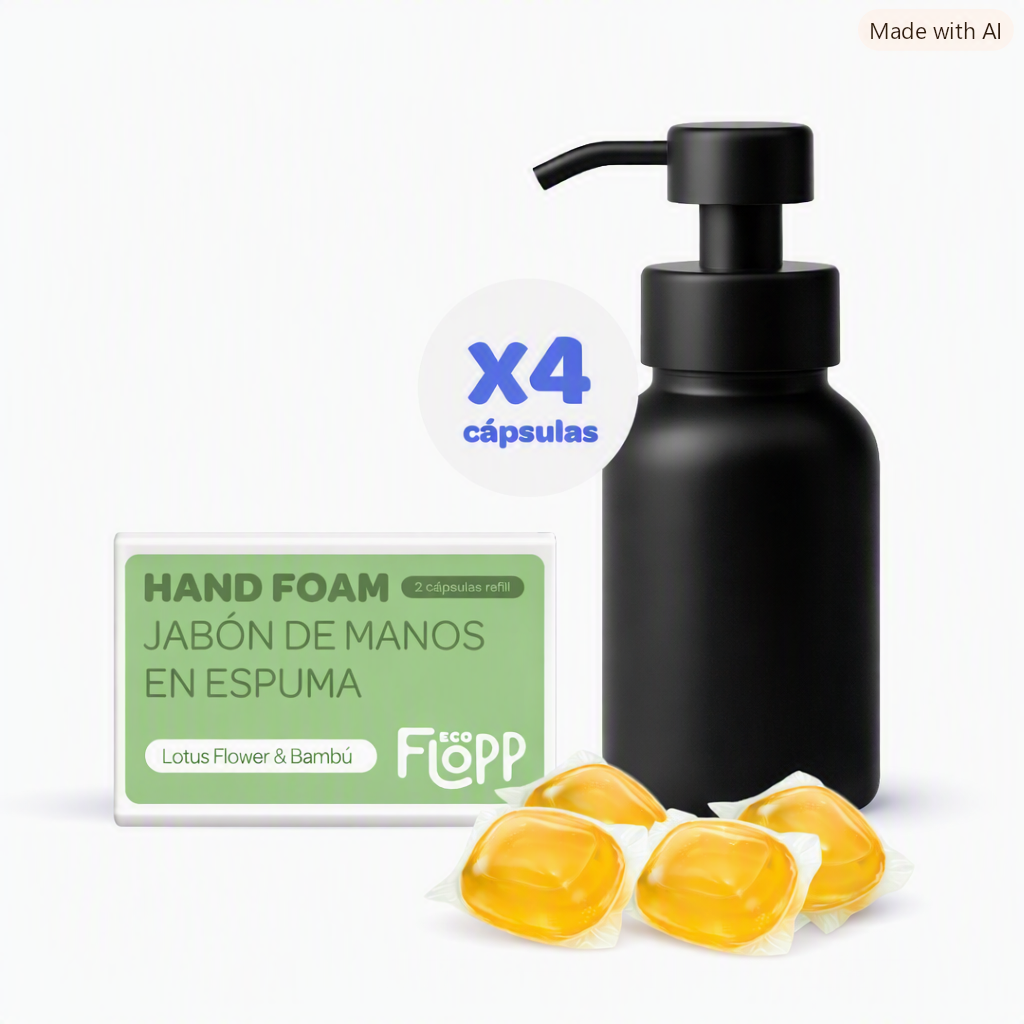 Pack Flopp Eco Jabón de manos + 4 cápsulas - Lotus Flower & Bambú